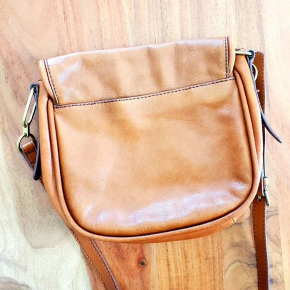 Hand Painted Leather FOSSIL Crossbody Bag - Picture 6 of 8